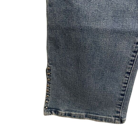 AKIRA Elevated Midi Rise Studded Slit Straight Leg Jeans 11 or 29 NWT - Picture 4 of 7